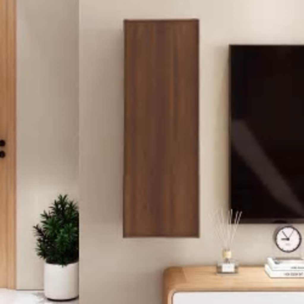 Meuble TV Suspendu Effet Chêne Artisanal - 110 cm-Mon Meuble TV-Chêne marron-90 cm-1-50