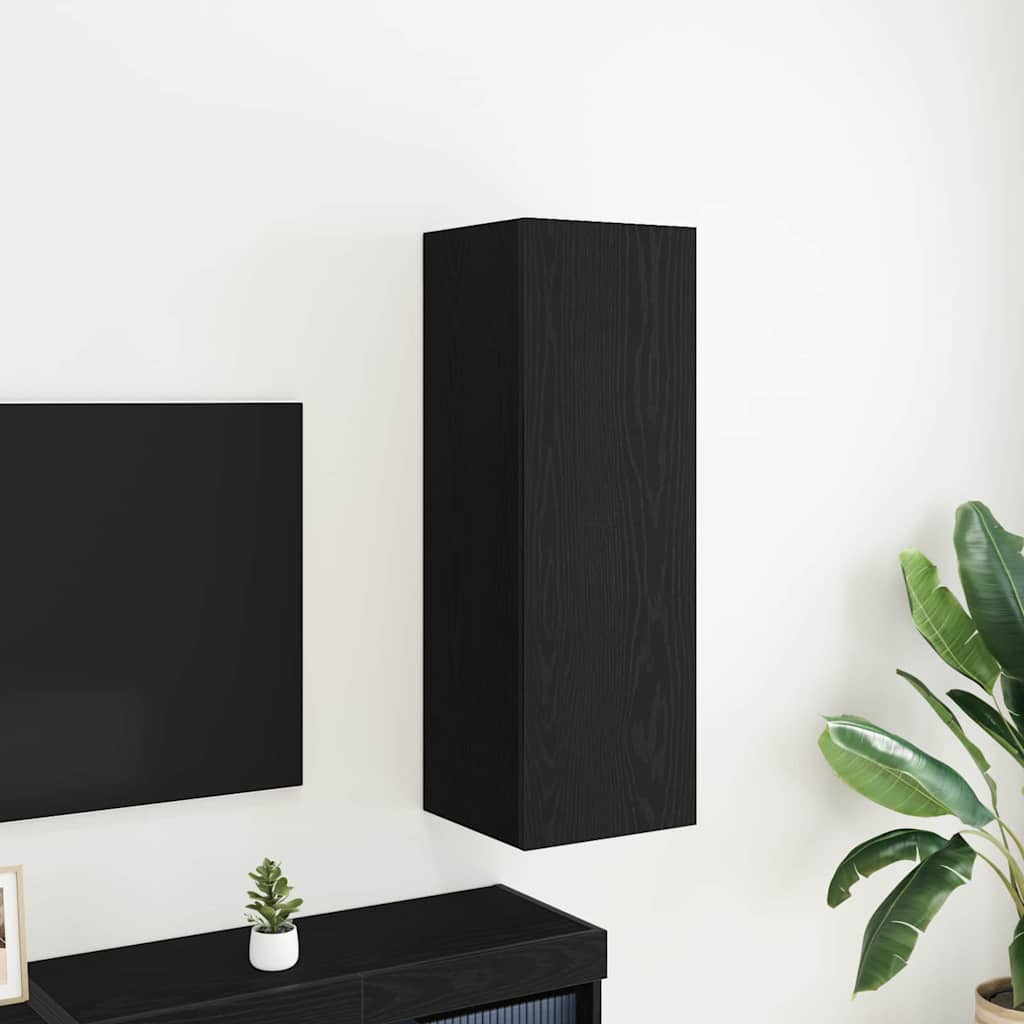 Meuble TV Suspendu Effet Chêne Artisanal - 110 cm-Mon Meuble TV-Chêne noir-90 cm-1-32