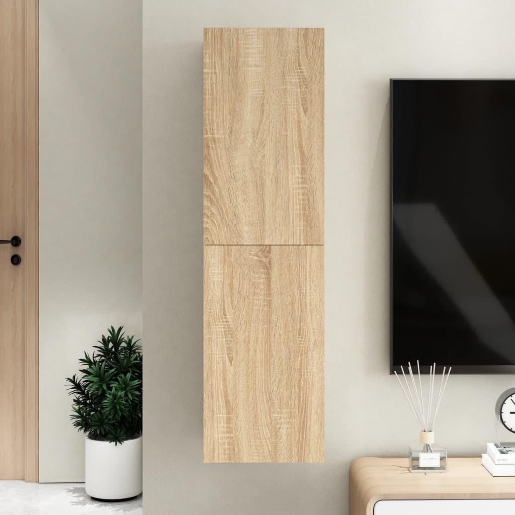 Meuble TV Suspendu Effet Chêne Artisanal - 110 cm-Mon Meuble TV-Chêne sonoma-110 cm-1-26