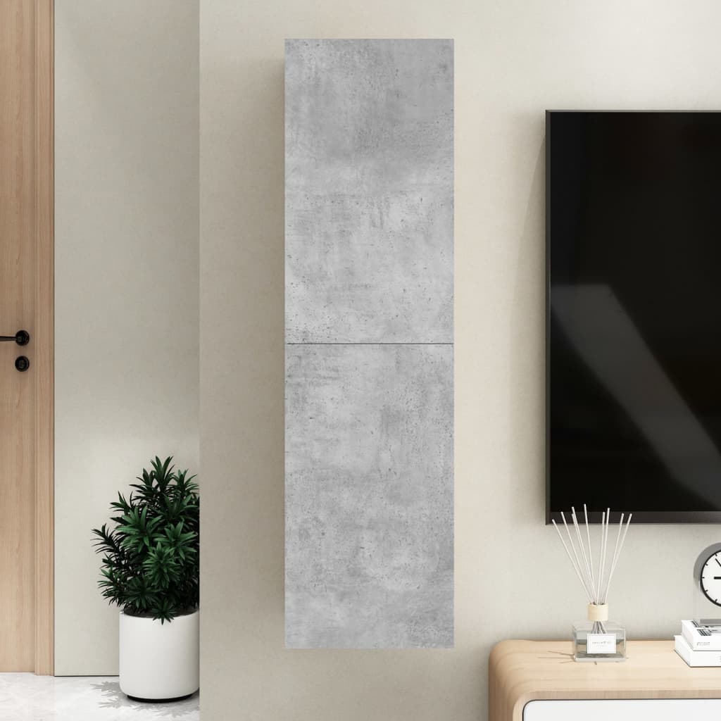 Meuble TV Suspendu Effet Chêne Artisanal - 110 cm-Mon Meuble TV-Gris béton-110 cm-1-27