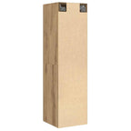 Meuble TV Suspendu Effet Chêne Artisanal - 110 cm-Mon Meuble TV-gris brillant-60 cm-2-6