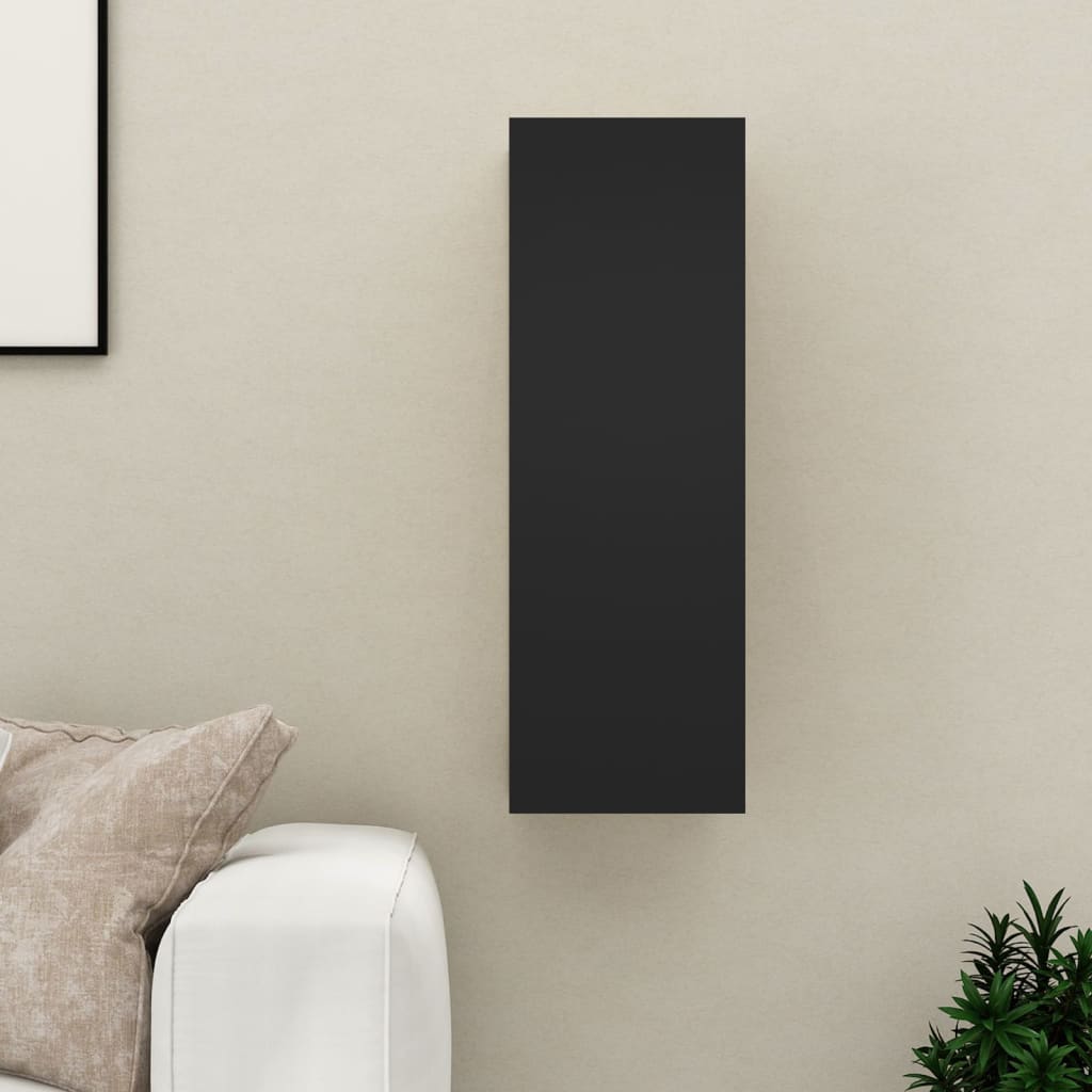 Meuble TV Suspendu Effet Chêne Artisanal - 110 cm-Mon Meuble TV-Noir-90 cm-1-21