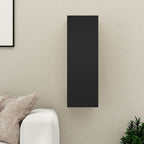 Meuble TV Suspendu Effet Chêne Artisanal - 110 cm-Mon Meuble TV-Noir-90 cm-1-21