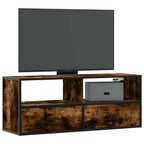 Meuble TV Suspendu Effet Chêne et Métal - 80 cm-Mon Meuble TV-Chêne fumé-100 cm-1-13