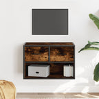 Meuble TV Suspendu Effet Chêne et Métal - 80 cm-Mon Meuble TV-Chêne fumé-60 cm-1-20