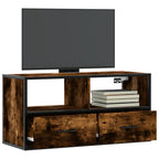 Meuble TV Suspendu Effet Chêne et Métal - 80 cm-Mon Meuble TV-Chêne fumé-80 cm-1-21