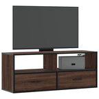 Meuble TV Suspendu Effet Chêne et Métal - 80 cm-Mon Meuble TV-Chêne marron-100 cm-1-15