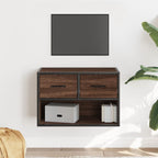Meuble TV Suspendu Effet Chêne et Métal - 80 cm-Mon Meuble TV-Chêne marron-60 cm-1-25