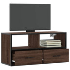 Meuble TV Suspendu Effet Chêne et Métal - 80 cm-Mon Meuble TV-Chêne marron-80 cm-1-1