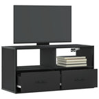 Meuble TV Suspendu Effet Chêne et Métal - 80 cm-Mon Meuble TV-Noir-80 cm-1-22