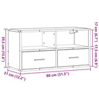 Meuble TV Suspendu Effet Chêne et Métal - 80 cm-Mon Meuble TV-Sonoma gris-100 cm-1-11