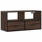 Meuble TV Suspendu Effet Chêne et Métal - 80 cm-Mon Meuble TV-Sonoma gris-100 cm-1-2