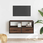Meuble TV Suspendu Effet Chêne et Métal - 80 cm-Mon Meuble TV-Sonoma gris-100 cm-1-3