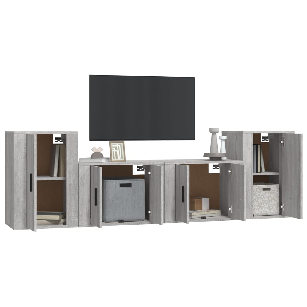 Meuble TV Suspendu Effet Sonoma Gris - 180 cm-Mon Meuble TV-Gris béton-4-3