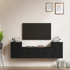 Meuble TV Suspendu Effet Sonoma Gris - 180 cm-Mon Meuble TV-Noir-4-9