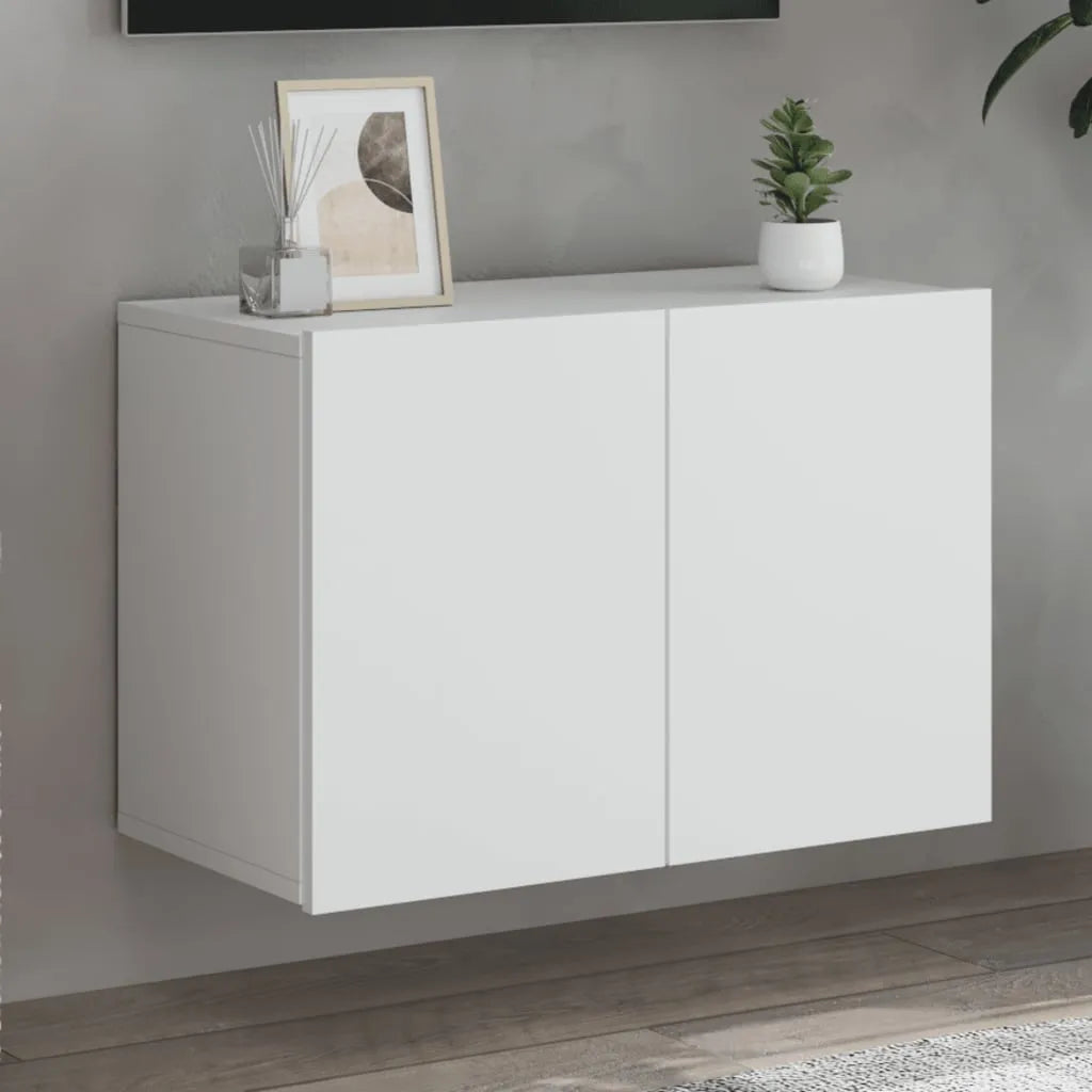 Meuble TV Suspendu Effet Vieux Bois - 100 cm-Mon Meuble TV-Blanc-60 cm-1-22