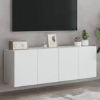 Meuble TV Suspendu Effet Vieux Bois - 100 cm-Mon Meuble TV-Blanc-60 cm-2-38