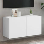 Meuble TV Suspendu Effet Vieux Bois - 100 cm-Mon Meuble TV-Blanc-80 cm-1-28