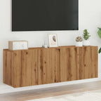 Meuble TV Suspendu Effet Vieux Bois - 100 cm-Mon Meuble TV-chêne artisanal-60 cm-2-41