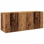 Meuble TV Suspendu Effet Vieux Bois - 100 cm-Mon Meuble TV-Chêne fumé-80 cm-1-1