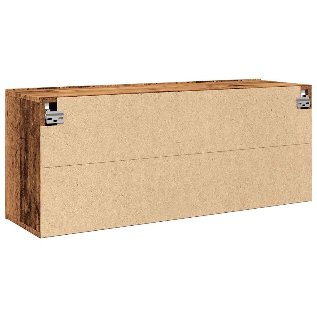 Meuble TV Suspendu Effet Vieux Bois - 100 cm-Mon Meuble TV-Chêne fumé-80 cm-1-8