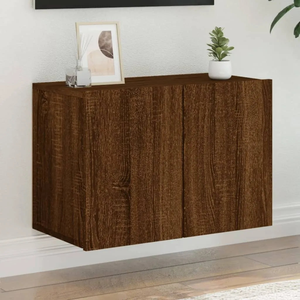Meuble TV Suspendu Effet Vieux Bois - 100 cm-Mon Meuble TV-Chêne marron-60 cm-1-20