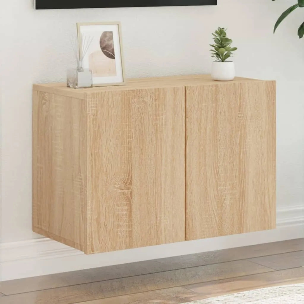 Meuble TV Suspendu Effet Vieux Bois - 100 cm-Mon Meuble TV-Chêne sonoma-60 cm-1-26