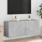 Meuble TV Suspendu Effet Vieux Bois - 100 cm-Mon Meuble TV-Gris béton-100 cm-1-18