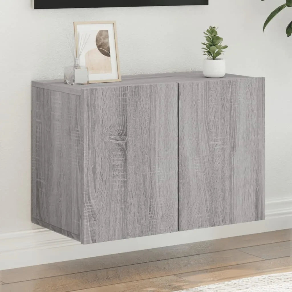 Meuble TV Suspendu Effet Vieux Bois - 100 cm-Mon Meuble TV-Sonoma gris-60 cm-1-27