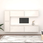 Meuble TV Suspendu en Bois Massif Blanc - 6 Pièces-Mon Meuble TV-Blanc-6-1