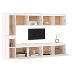 Meuble TV Suspendu en Bois Massif Blanc - 6 Pièces-Mon Meuble TV-Blanc-6-4