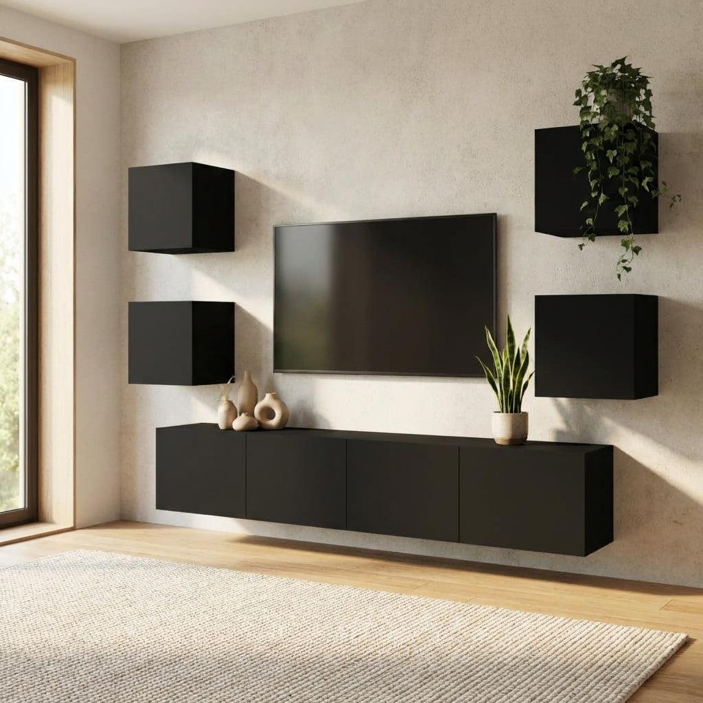 meuble-tv-suspendu-en-bois-noir-6-pieces-decor