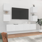 Meuble TV Suspendu en Bois Noir - 6 Pièces-Mon Meuble TV-Blanc-80 cm-6-13