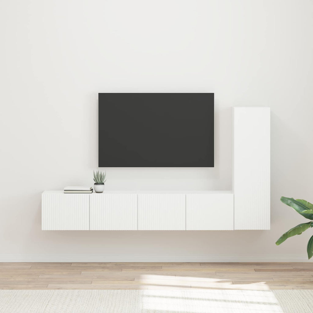 Meuble TV Suspendu en L Couleur Gris Sonoma - 3 Pièces-Mon Meuble TV-Blanc-20