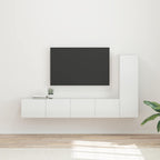 Meuble TV Suspendu en L Couleur Gris Sonoma - 3 Pièces-Mon Meuble TV-Blanc brillant-16