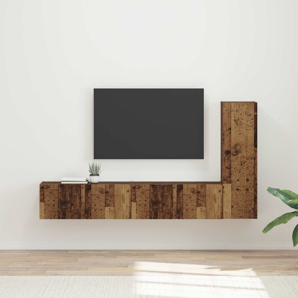 Meuble TV Suspendu en L Couleur Gris Sonoma - 3 Pièces-Mon Meuble TV-Bois ancien-18