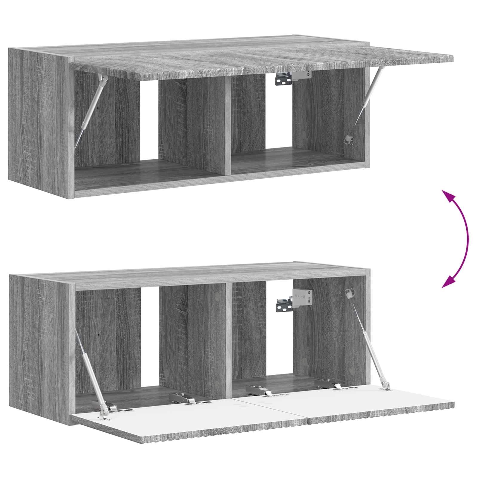 Meuble TV Suspendu en L Couleur Gris Sonoma - 3 Pièces-Mon Meuble TV-Sonoma gris-10