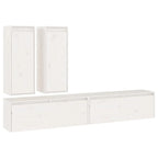 Meuble TV Suspendu en Pin Massif Blanc - 200 cm-Mon Meuble TV-Blanc-1