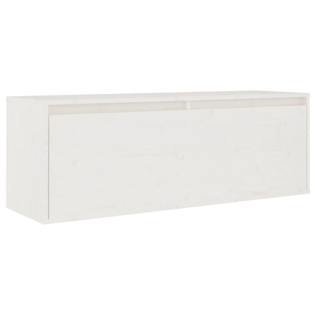 Meuble TV Suspendu en Pin Massif Blanc - 200 cm-Mon Meuble TV-Blanc-5
