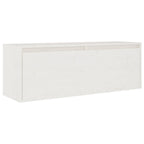 Meuble TV Suspendu en Pin Massif Blanc - 200 cm-Mon Meuble TV-Blanc-5