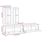 Meuble TV Suspendu en Pin Massif Blanc - 200 cm-Mon Meuble TV-Blanc-9