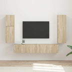 Meuble TV Suspendu en U Effet Bois Ancien - 4 Pièces-Mon Meuble TV-Chêne sonoma-14