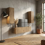 meuble-tv-suspendu-et-colonne-effet-chene-artisanal-decor