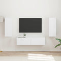 Meuble TV Suspendu et Colonne Effet Chêne Artisanal-Mon Meuble TV-Blanc-17