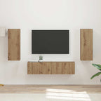 Meuble TV Suspendu et Colonne Effet Chêne Artisanal-Mon Meuble TV-Chêne artisanal-2