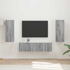 Meuble TV Suspendu et Colonne Effet Chêne Artisanal-Mon Meuble TV-Sonoma gris-16