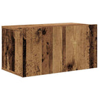 Meuble TV Suspendu et Étagère Effet Bois Ancien - 4 Pièces-Mon Meuble TV-Bois ancien-90 cm-7