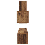 Meuble TV Suspendu et Étagère Effet Bois Ancien - 4 Pièces-Mon Meuble TV-Bois ancien-90 cm-9