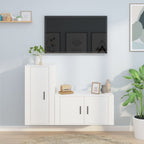 Meuble TV Suspendu Finition Chêne Fumé - 120 cm-Mon Meuble TV-Blanc-13