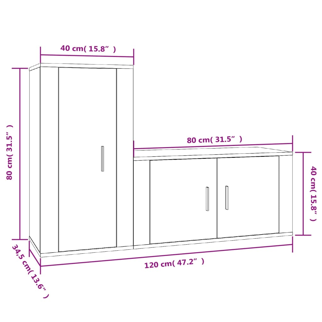 Meuble TV Suspendu Finition Chêne Fumé - 120 cm-Mon Meuble TV-Chêne fumé-8